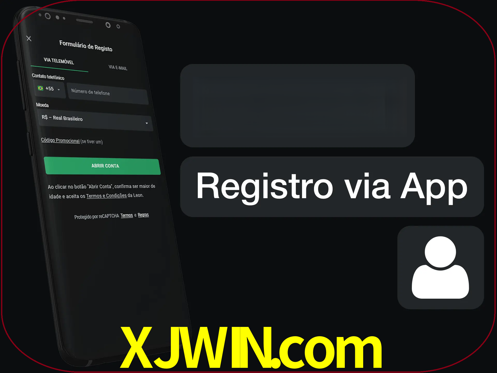 Registre-se com duas etapas usando o aplicativo.