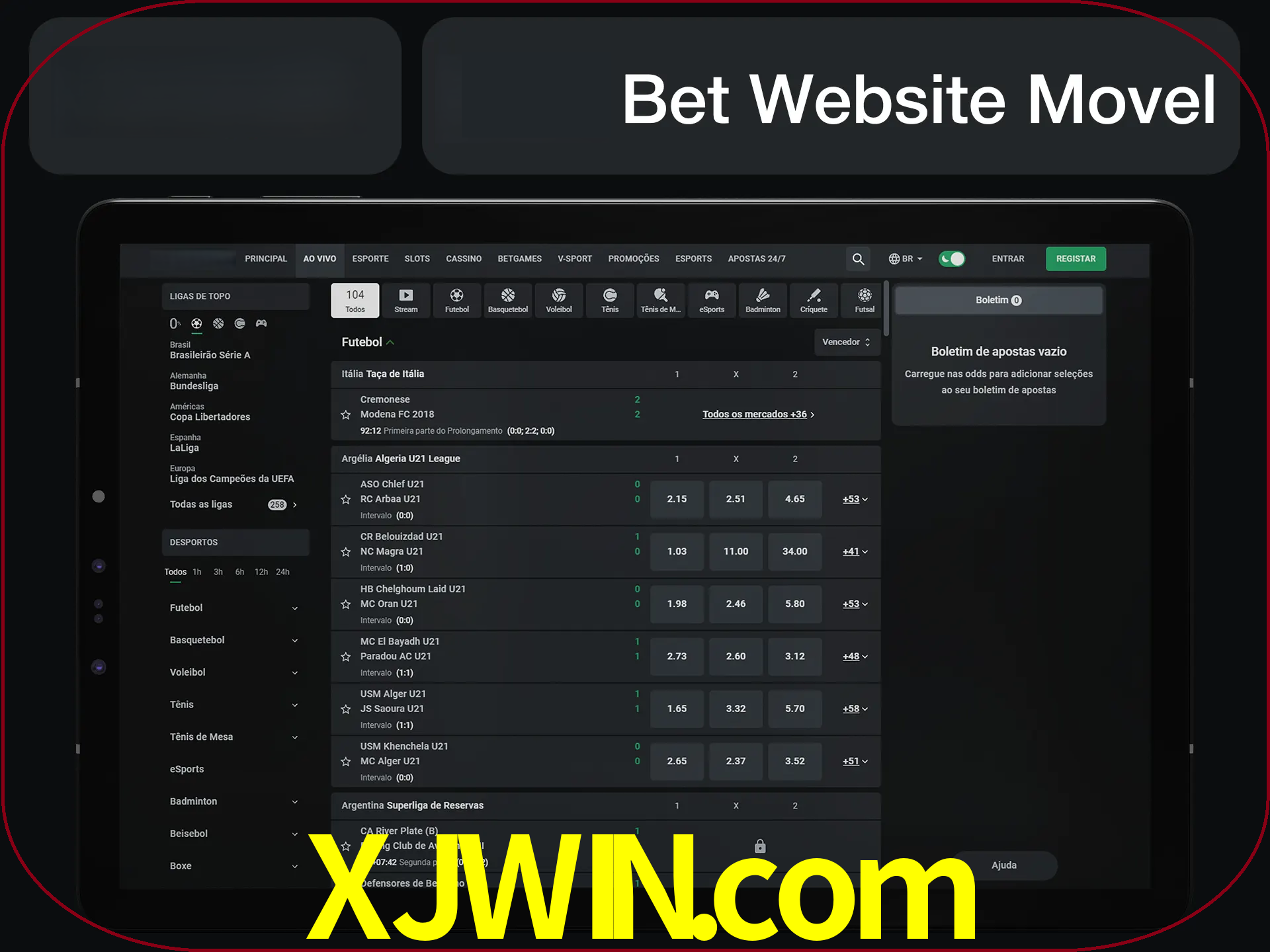 Use nosso website em qualquer dispositivo.